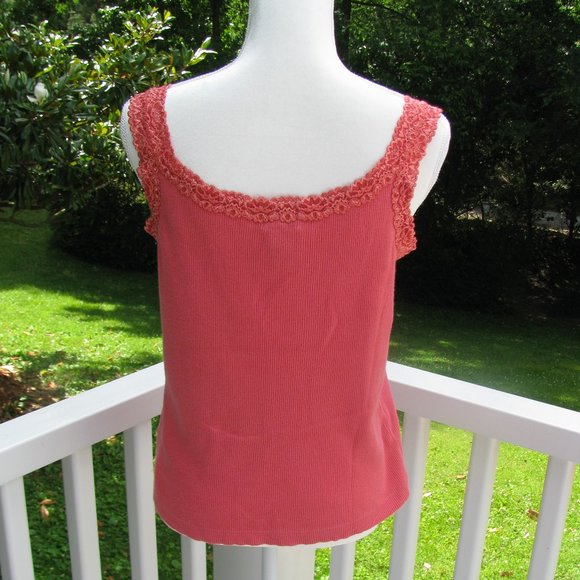 Chico's Size 1 Medium Tank Top shirt cotton stretch - Picture 3 of 4